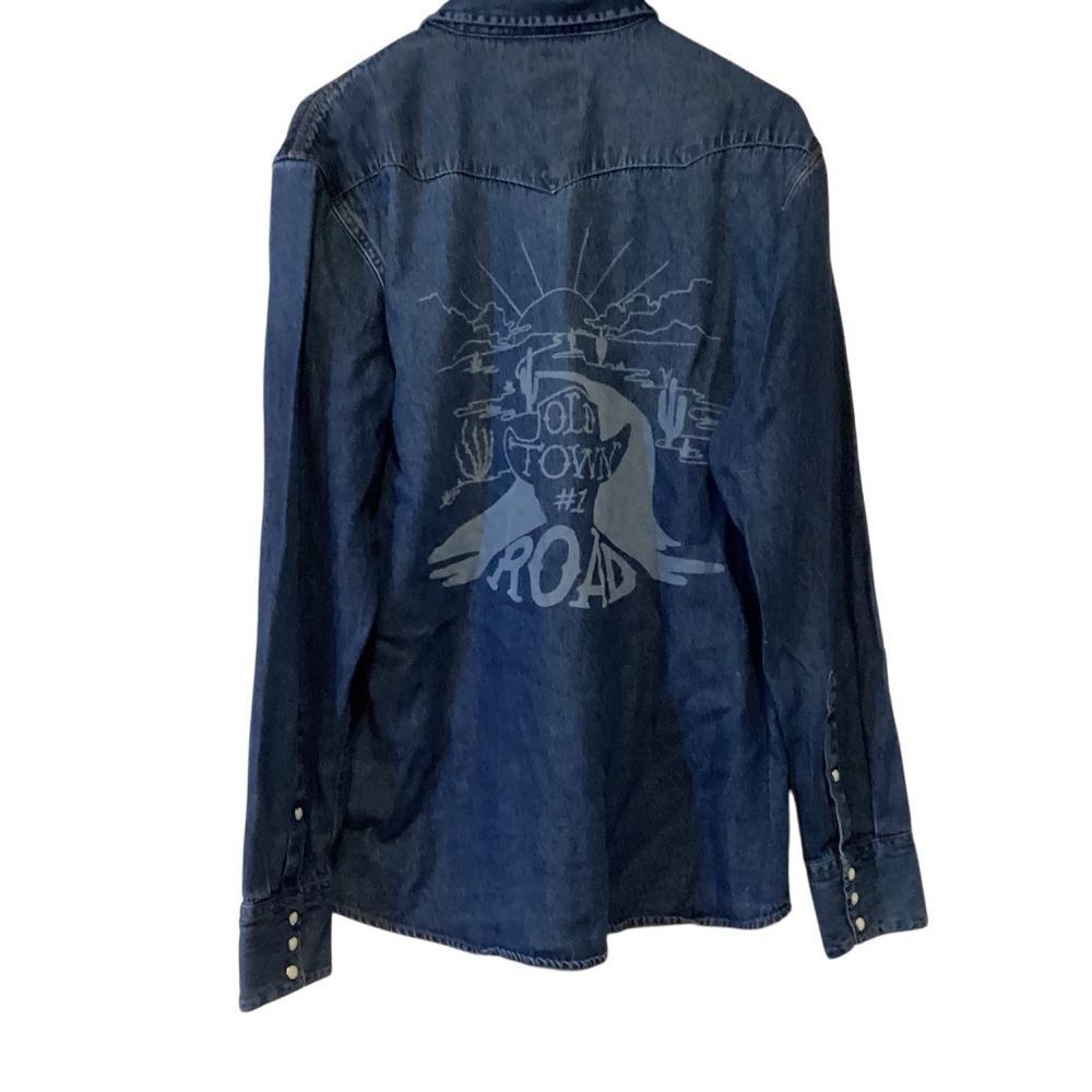 NWT Wrangler Lil Nas X Collection Denim Shirt Large Country Old Town Road - Picture 5 of 13